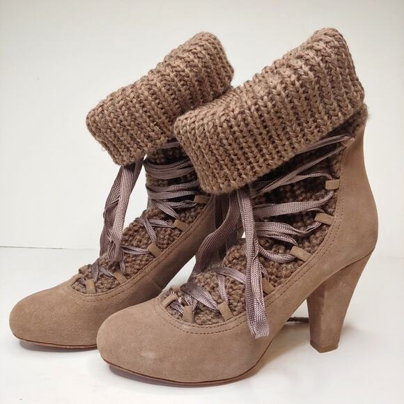 See by Chloe Lace Up Knit Sock Booties, 5.5 - Picture 2 of 9